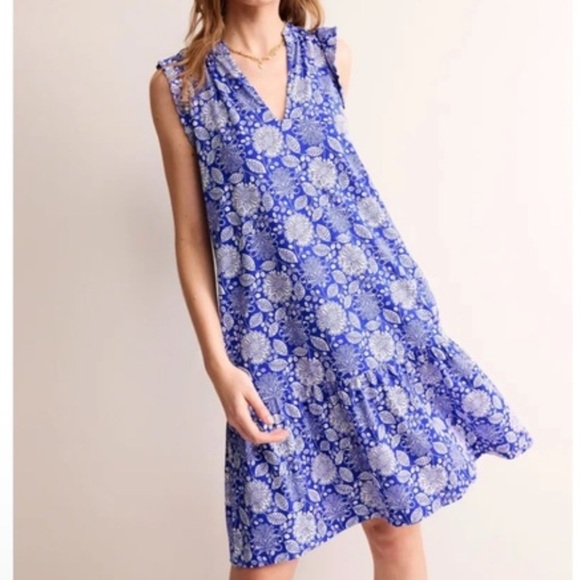 Boden Dresses & Skirts - Boden Daisy Jersey Short Tiered Blue Dress SIZE 4